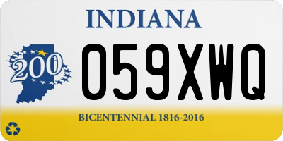 IN license plate 059XWQ