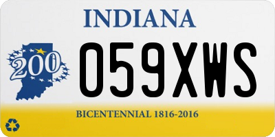 IN license plate 059XWS
