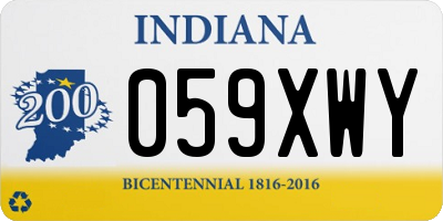 IN license plate 059XWY