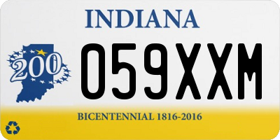 IN license plate 059XXM