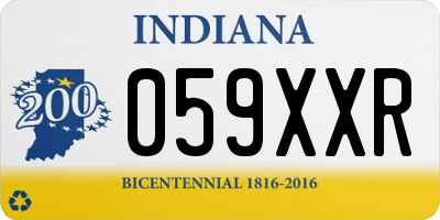 IN license plate 059XXR