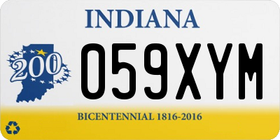 IN license plate 059XYM
