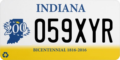 IN license plate 059XYR