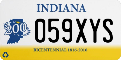 IN license plate 059XYS