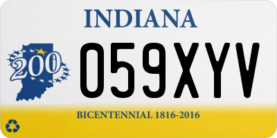 IN license plate 059XYV