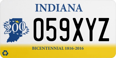 IN license plate 059XYZ