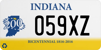 IN license plate 059XZ