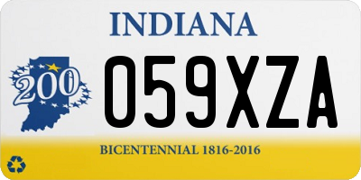 IN license plate 059XZA