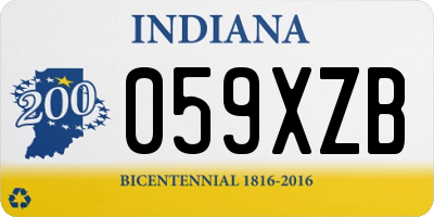 IN license plate 059XZB