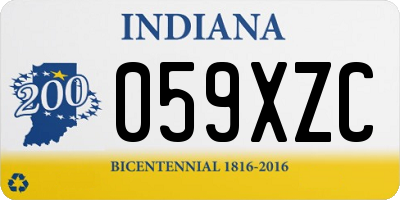 IN license plate 059XZC