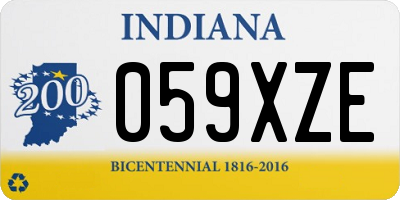 IN license plate 059XZE