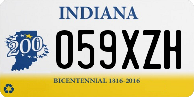 IN license plate 059XZH