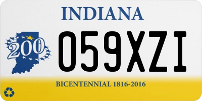 IN license plate 059XZI