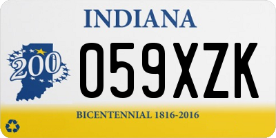 IN license plate 059XZK