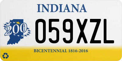 IN license plate 059XZL