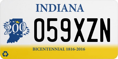 IN license plate 059XZN