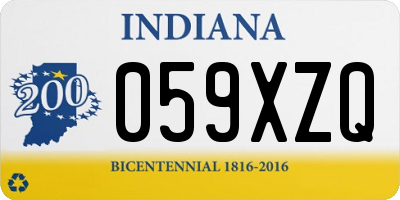 IN license plate 059XZQ