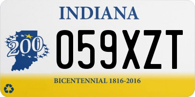 IN license plate 059XZT