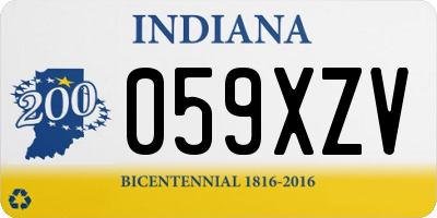 IN license plate 059XZV