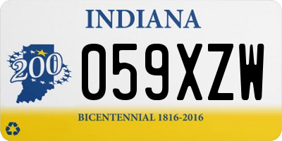 IN license plate 059XZW
