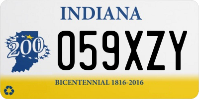 IN license plate 059XZY