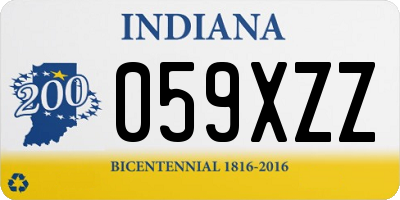 IN license plate 059XZZ