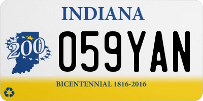 IN license plate 059YAN