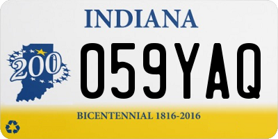 IN license plate 059YAQ