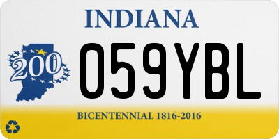 IN license plate 059YBL