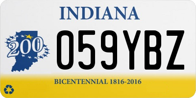 IN license plate 059YBZ