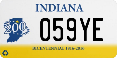 IN license plate 059YE