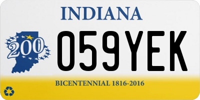 IN license plate 059YEK