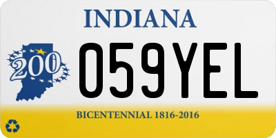 IN license plate 059YEL
