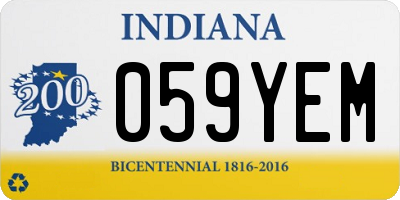 IN license plate 059YEM