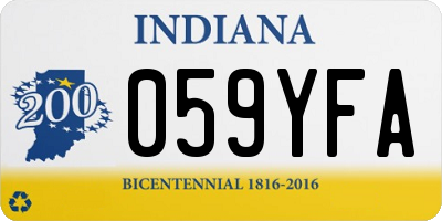IN license plate 059YFA