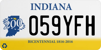 IN license plate 059YFH