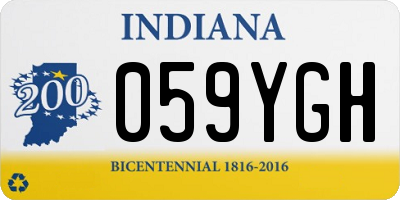 IN license plate 059YGH