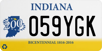 IN license plate 059YGK