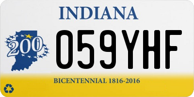 IN license plate 059YHF