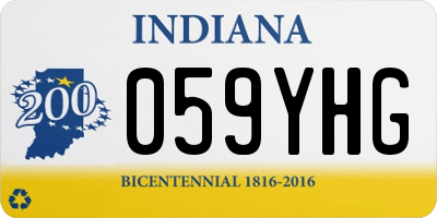 IN license plate 059YHG
