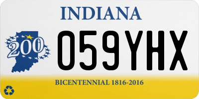 IN license plate 059YHX