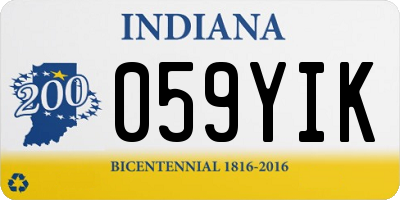 IN license plate 059YIK
