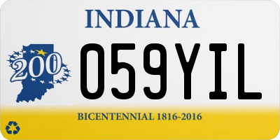 IN license plate 059YIL