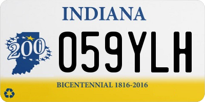 IN license plate 059YLH