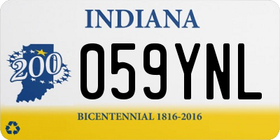 IN license plate 059YNL