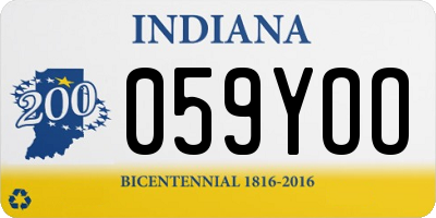 IN license plate 059YOO