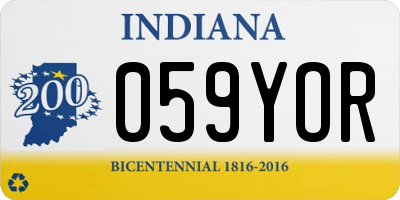 IN license plate 059YOR