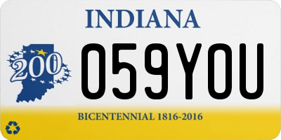 IN license plate 059YOU