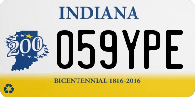 IN license plate 059YPE