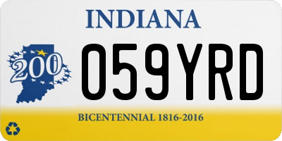 IN license plate 059YRD